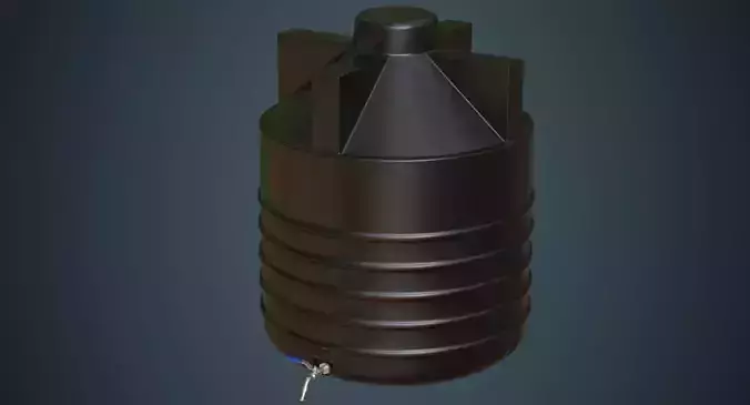 Water Tank 1A Small Low-poly 3D model