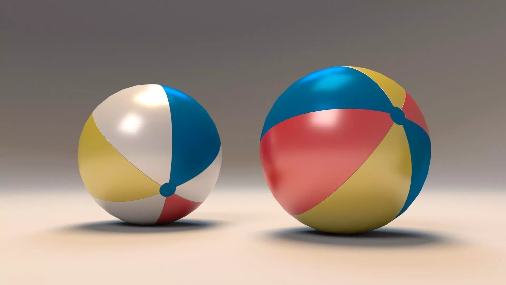Beach balls Low-poly 3D model_0