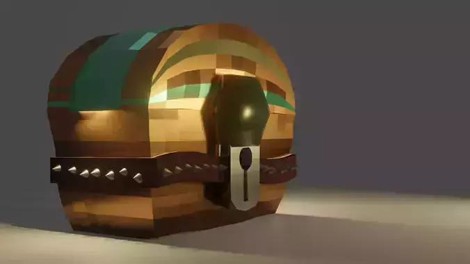 Low Poly RPG Chest - Animated  Low-poly 3D model