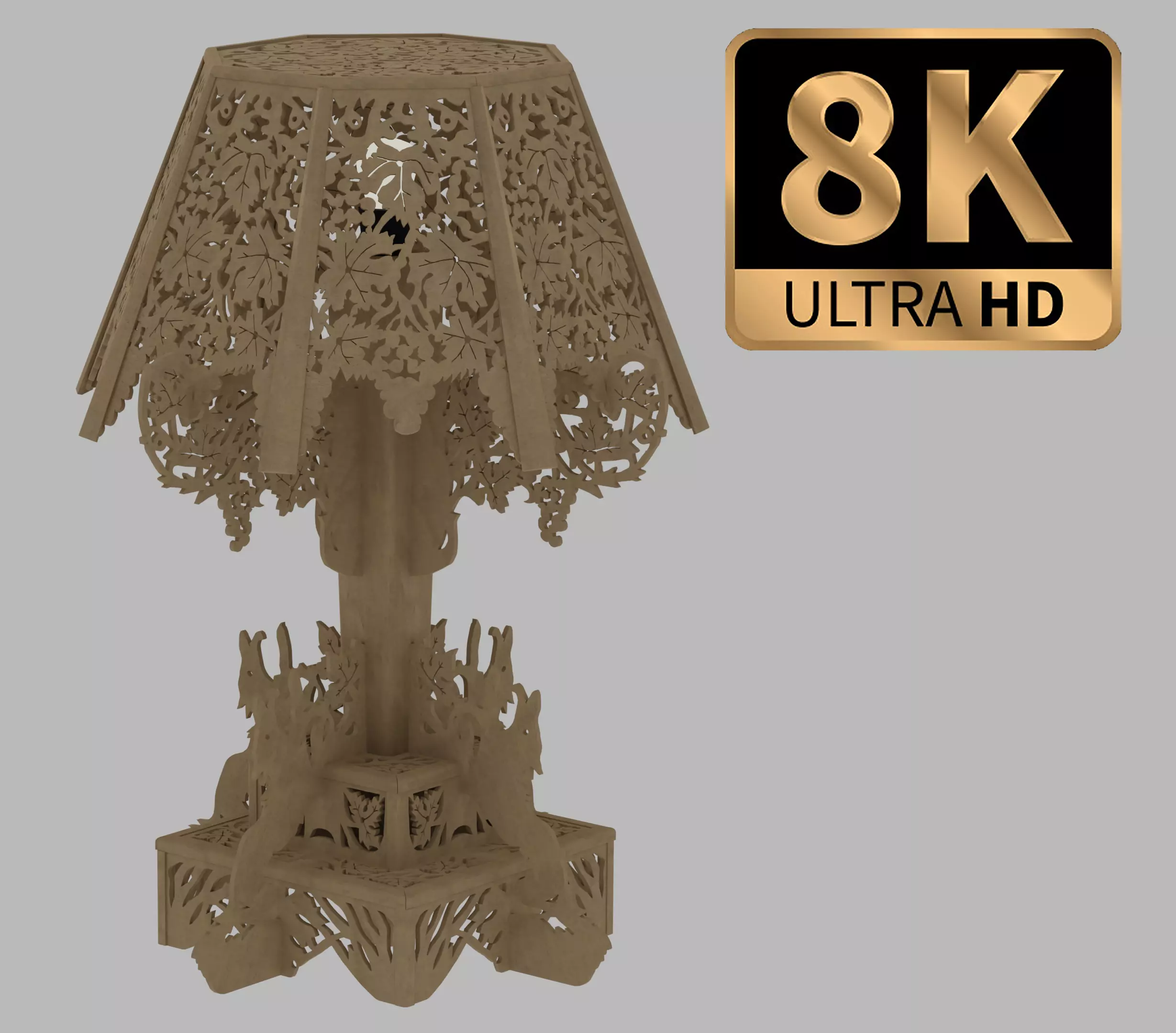 Big Desk Wooden Lamp 3D model