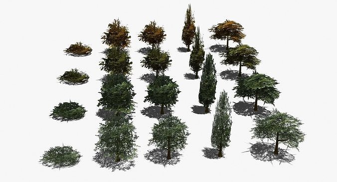 Real Time Trees Low-poly 3D model