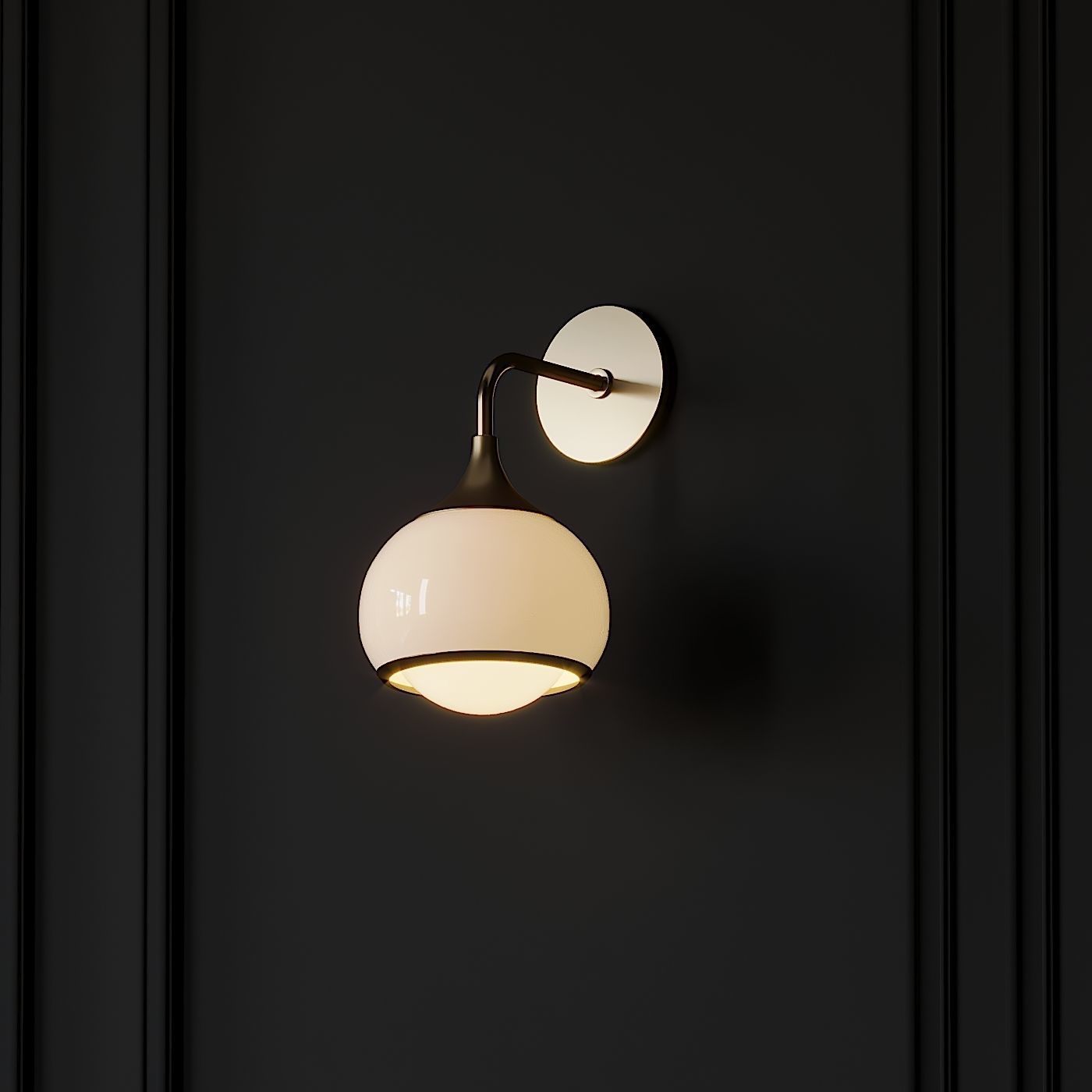 Reese 3-2-1-Light Aged Brass Wall Sconce 3D model_4