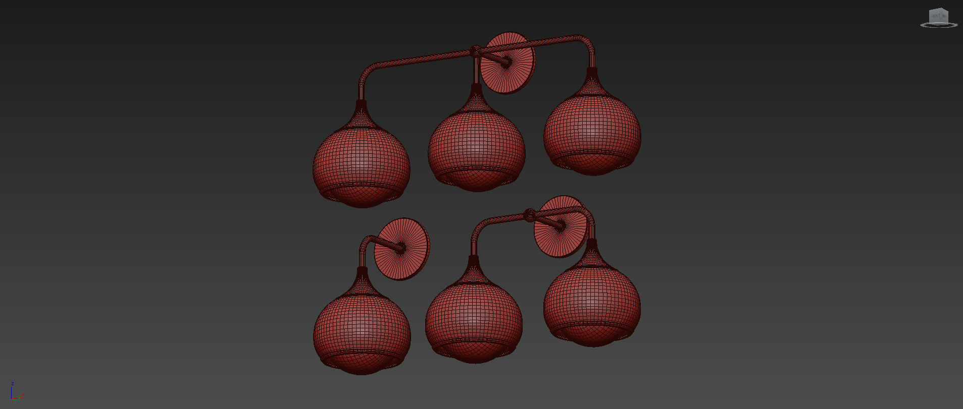 Reese 3-2-1-Light Aged Brass Wall Sconce 3D model_8