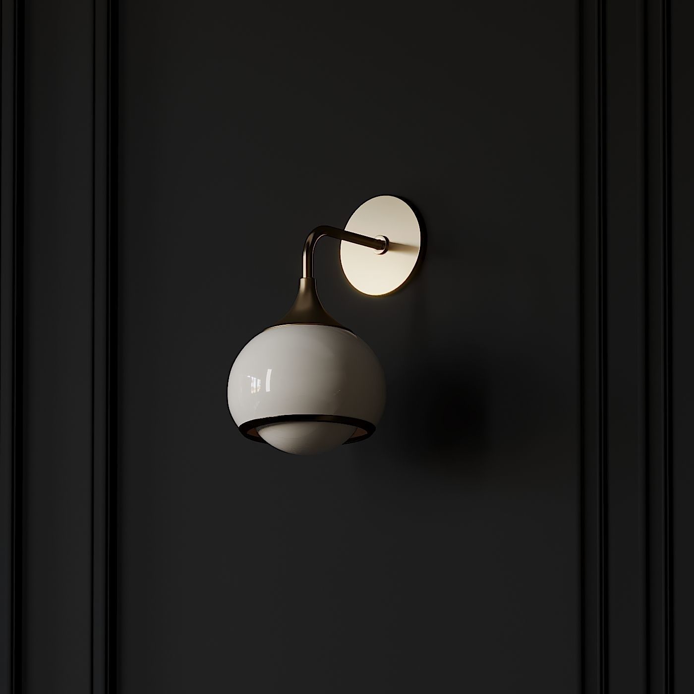 Reese 3-2-1-Light Aged Brass Wall Sconce 3D model_3
