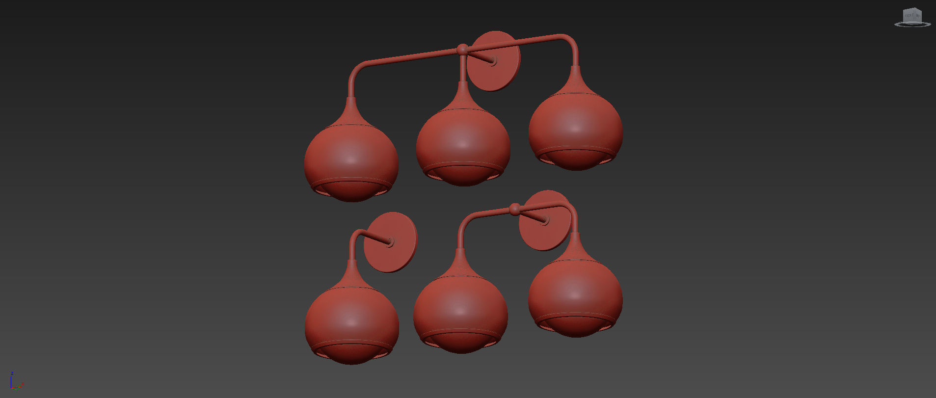 Reese 3-2-1-Light Aged Brass Wall Sconce 3D model_9