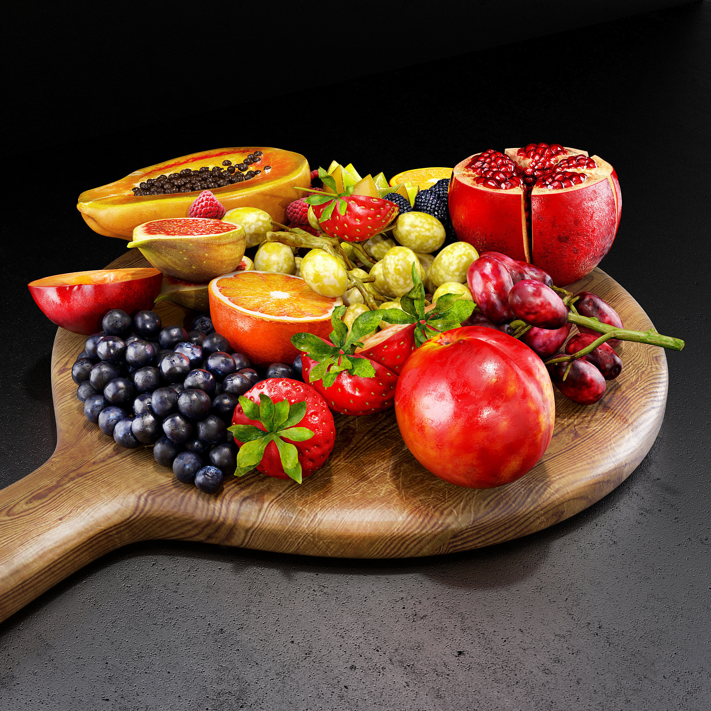 Fruits set 01 3D model_4