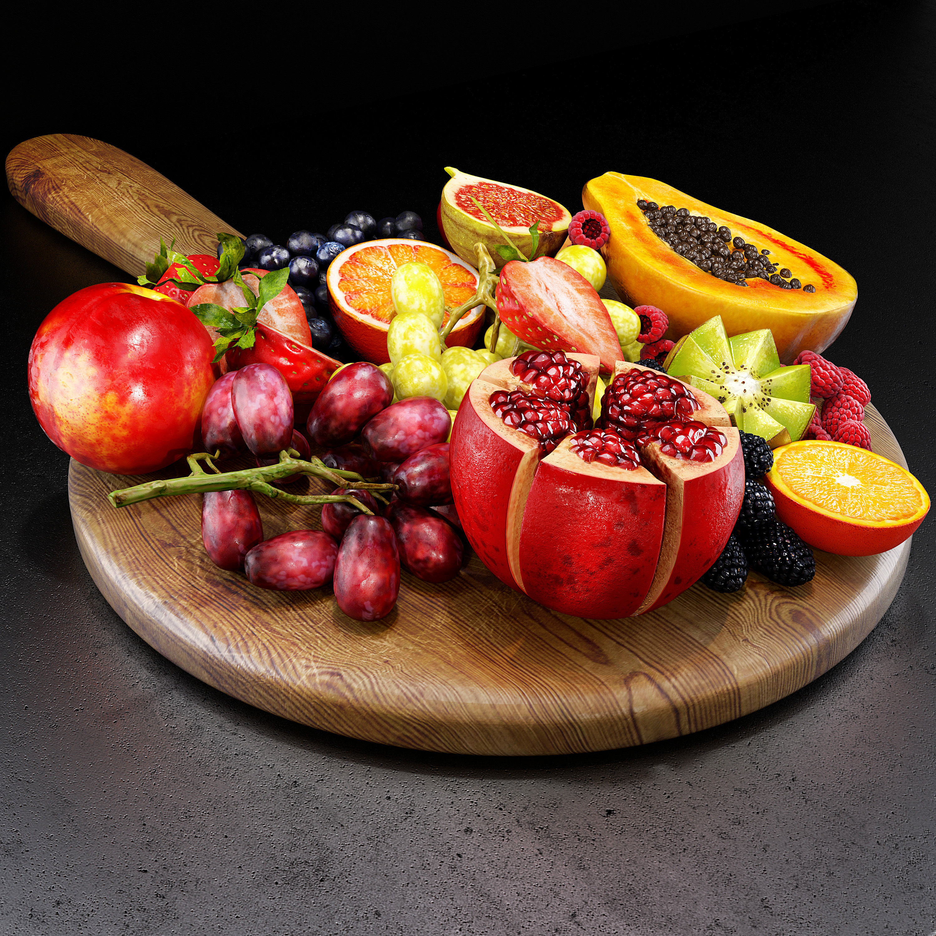 Fruits set 01 3D model_2