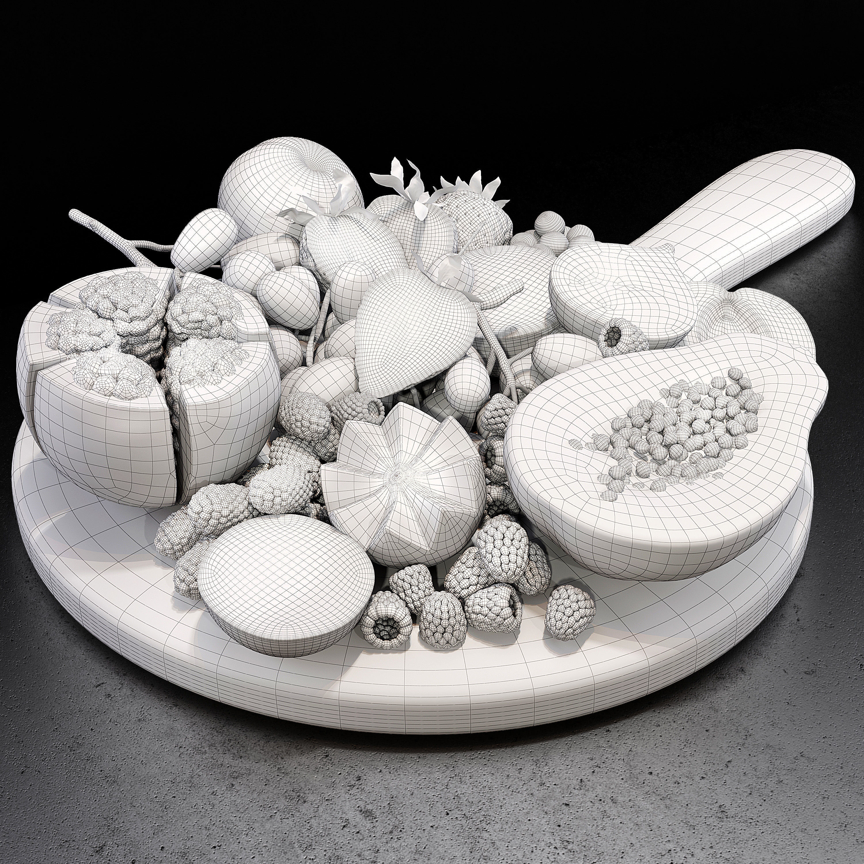 Fruits set 01 3D model_5