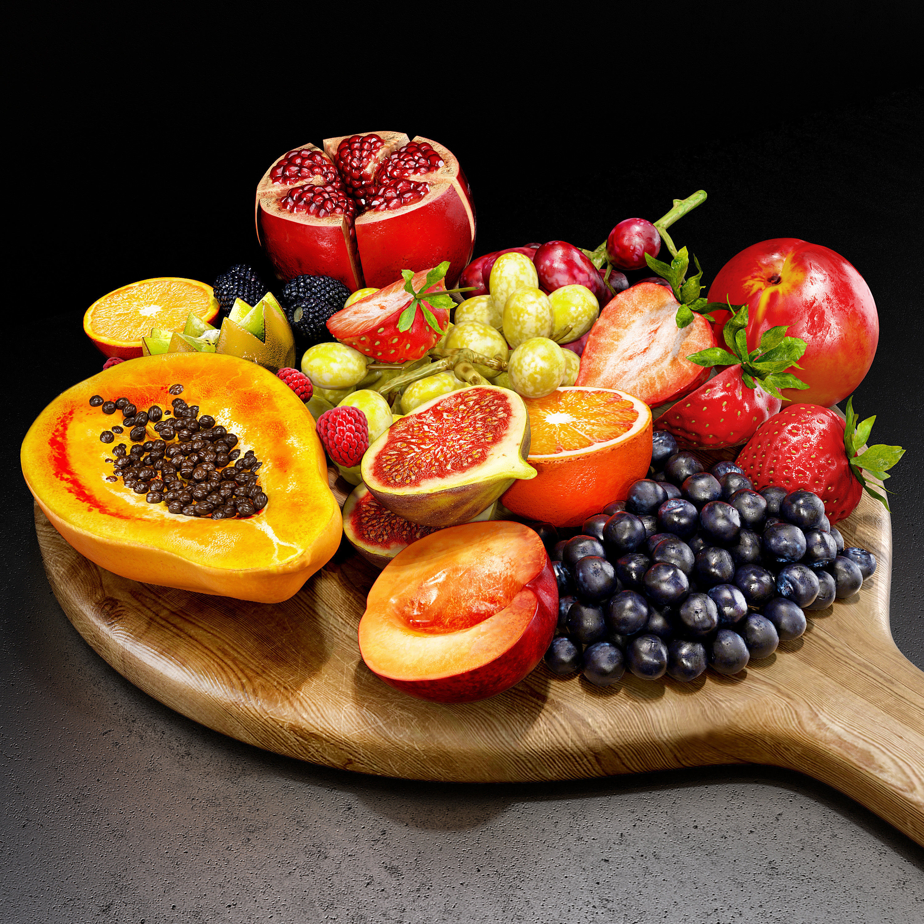 Fruits set 01 3D model_3