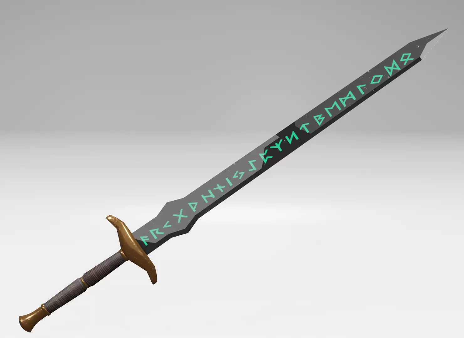 Fantasy Sword Low-poly 3D model_0