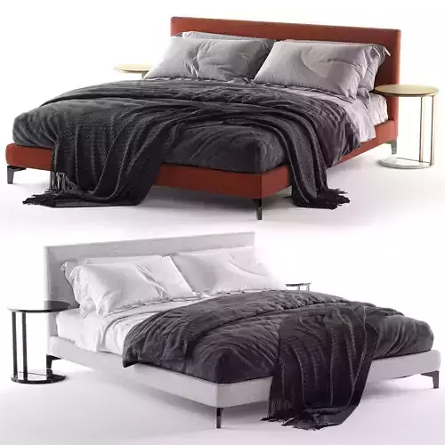 Bed Meridiani Stone Up 3D model