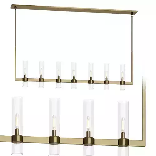 RESTORATION HARDWARE RAVELLE LINEAR CHANDELIER Brass