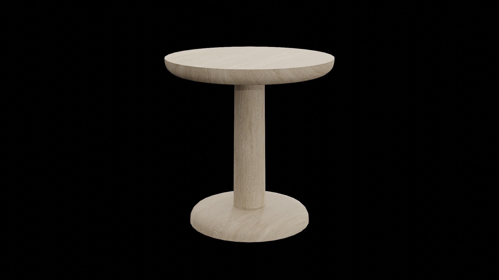 PON Table OakSoapTreated wood Low-poly 3D model_5