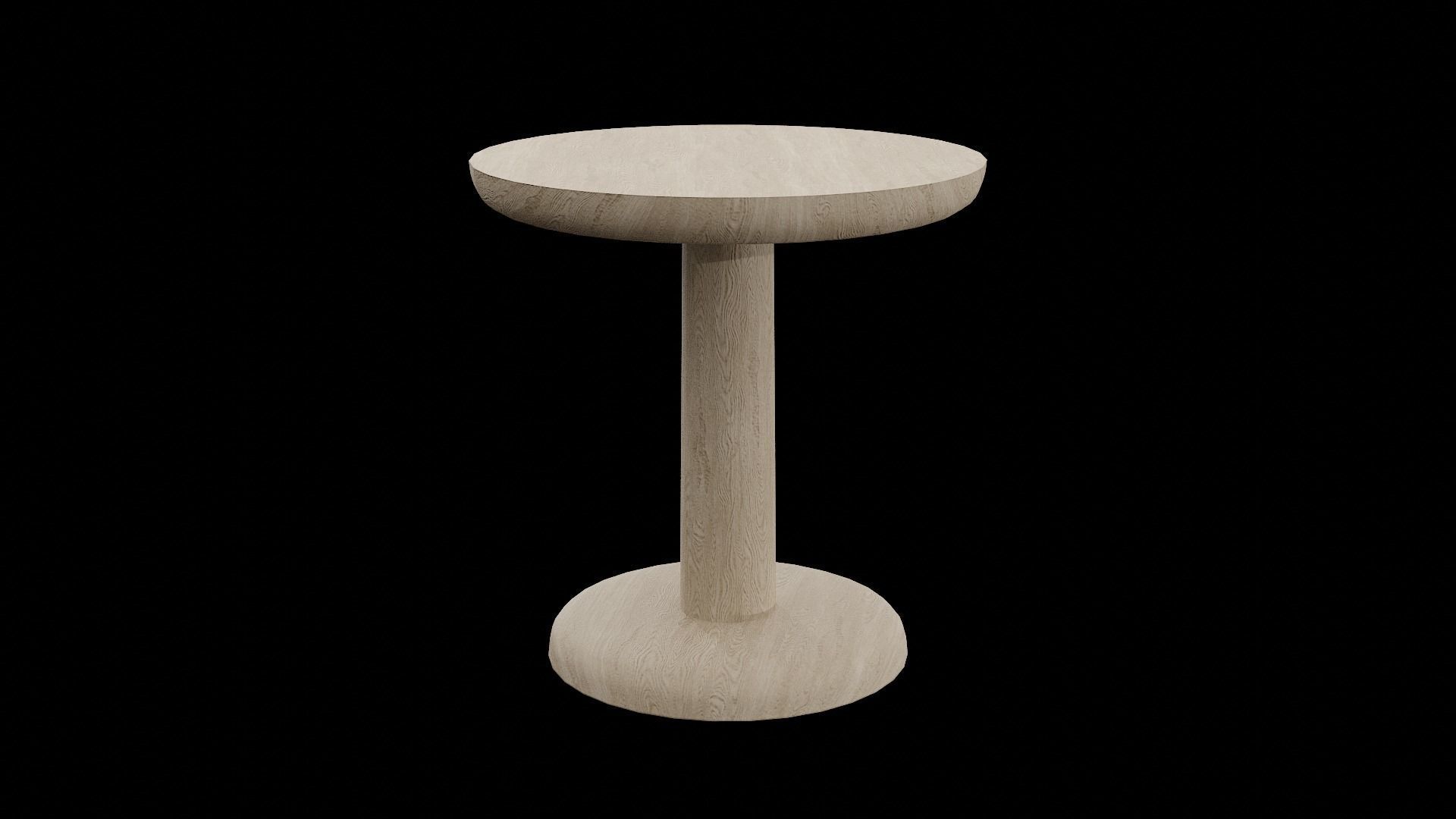 PON Table OakSoapTreated wood Low-poly 3D model_4