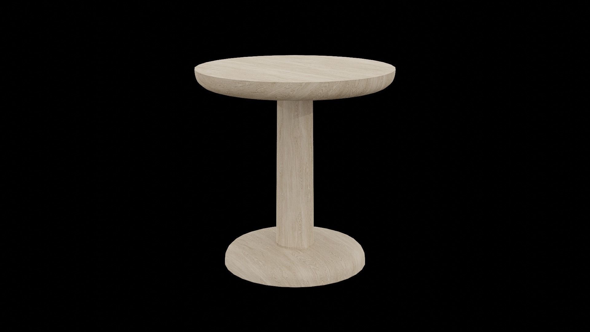 PON Table OakSoapTreated wood Low-poly 3D model_9