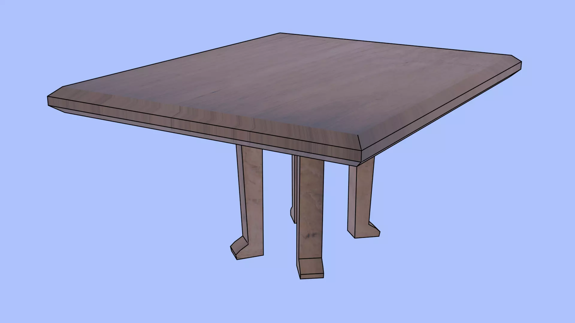 DinningTable table Free low-poly 3D model_0