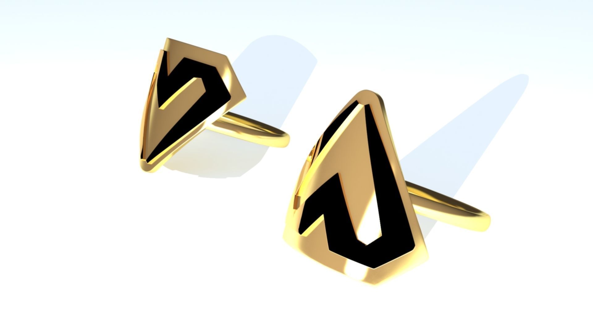 M and W Logo Ring 3D print model_3