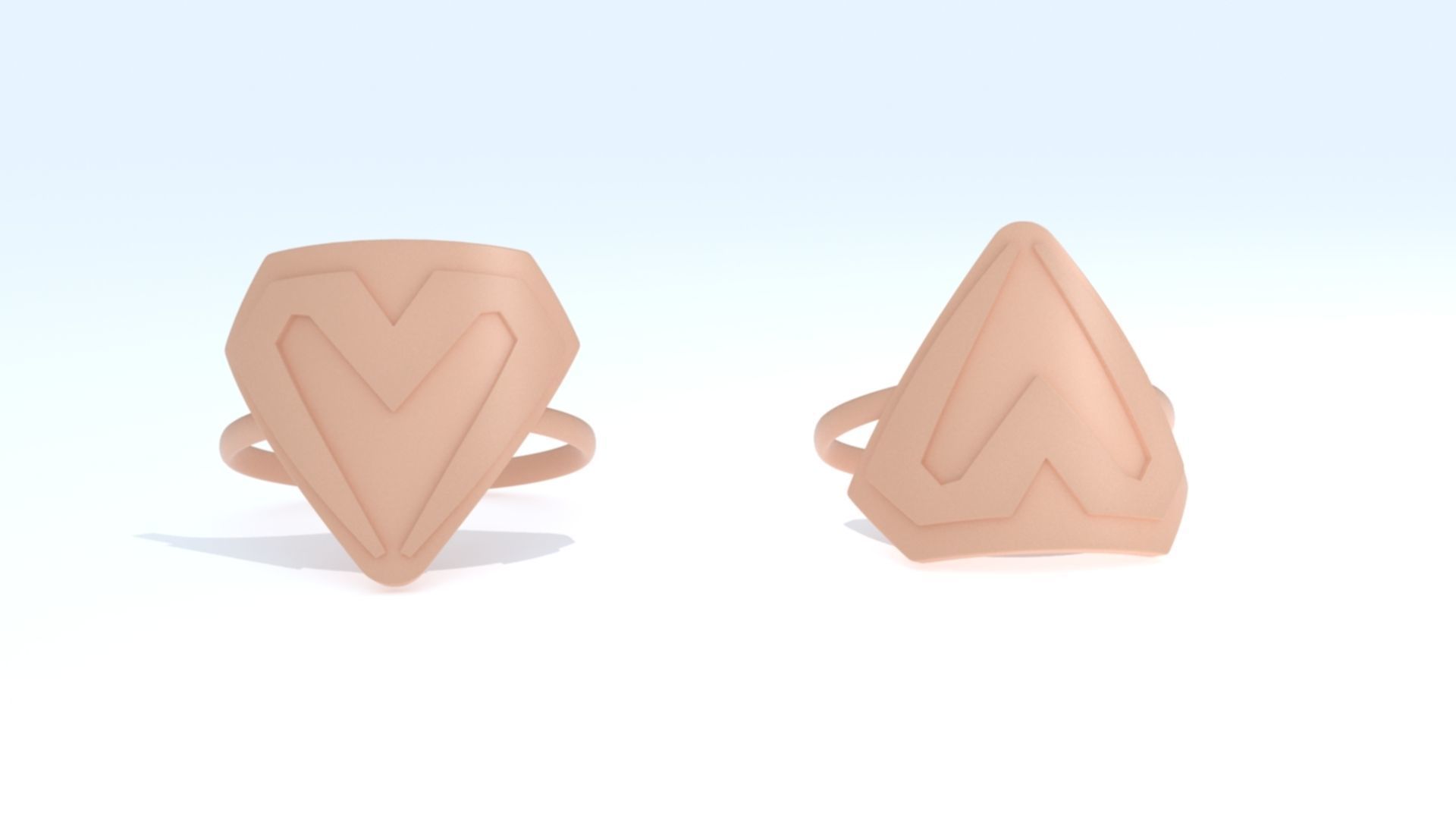 M and W Logo Ring 3D print model_8