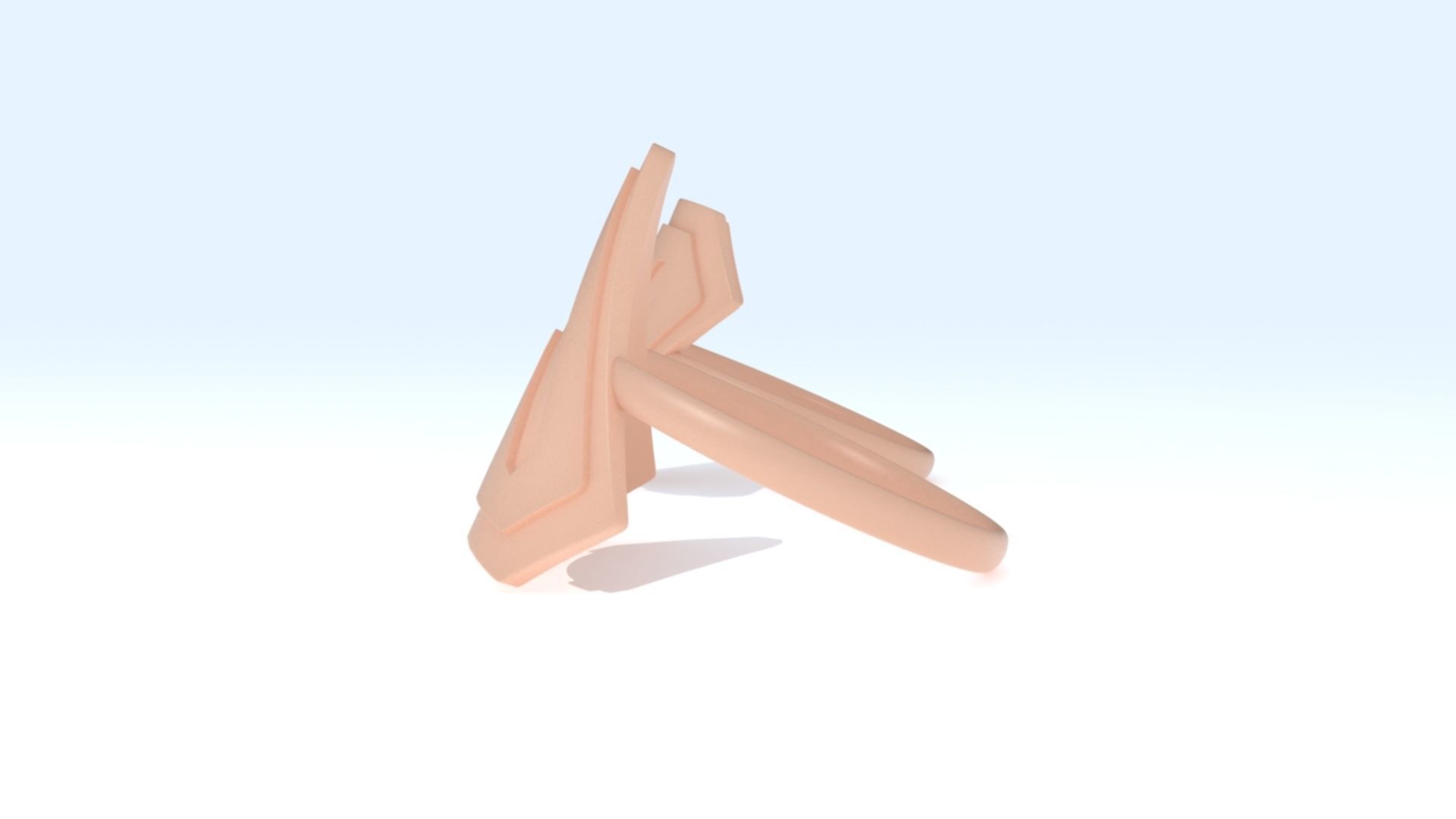 M and W Logo Ring 3D print model_9