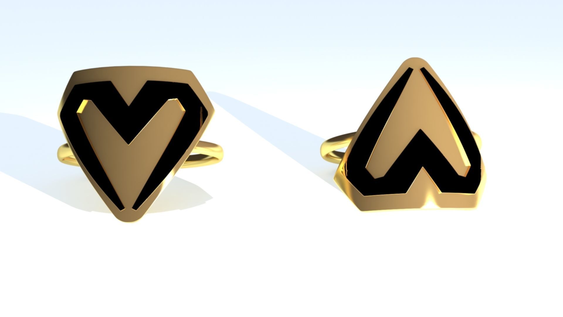 M and W Logo Ring 3D print model_4