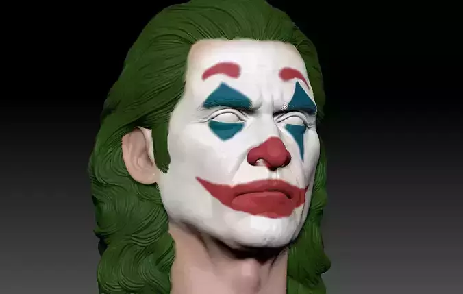 Joker Joaquin Phoenix head 3D print model