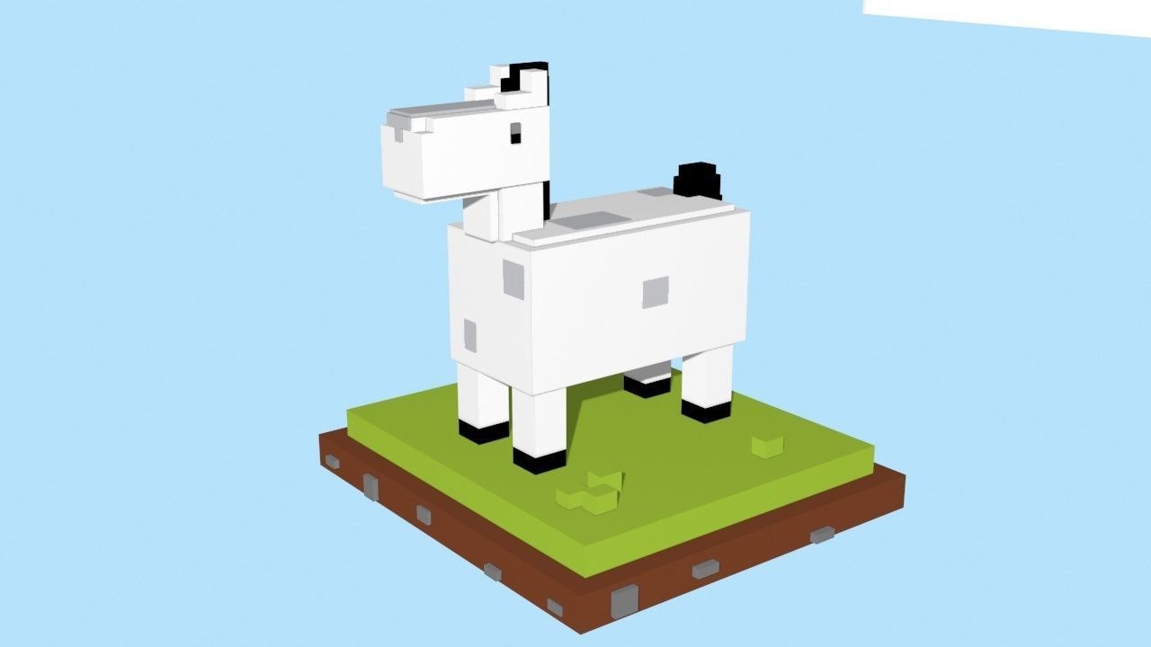 VOXEL HORSE - MODEL 2 Low-poly 3D model_2