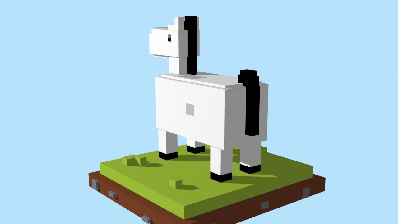 VOXEL HORSE - MODEL 2 Low-poly 3D model_3