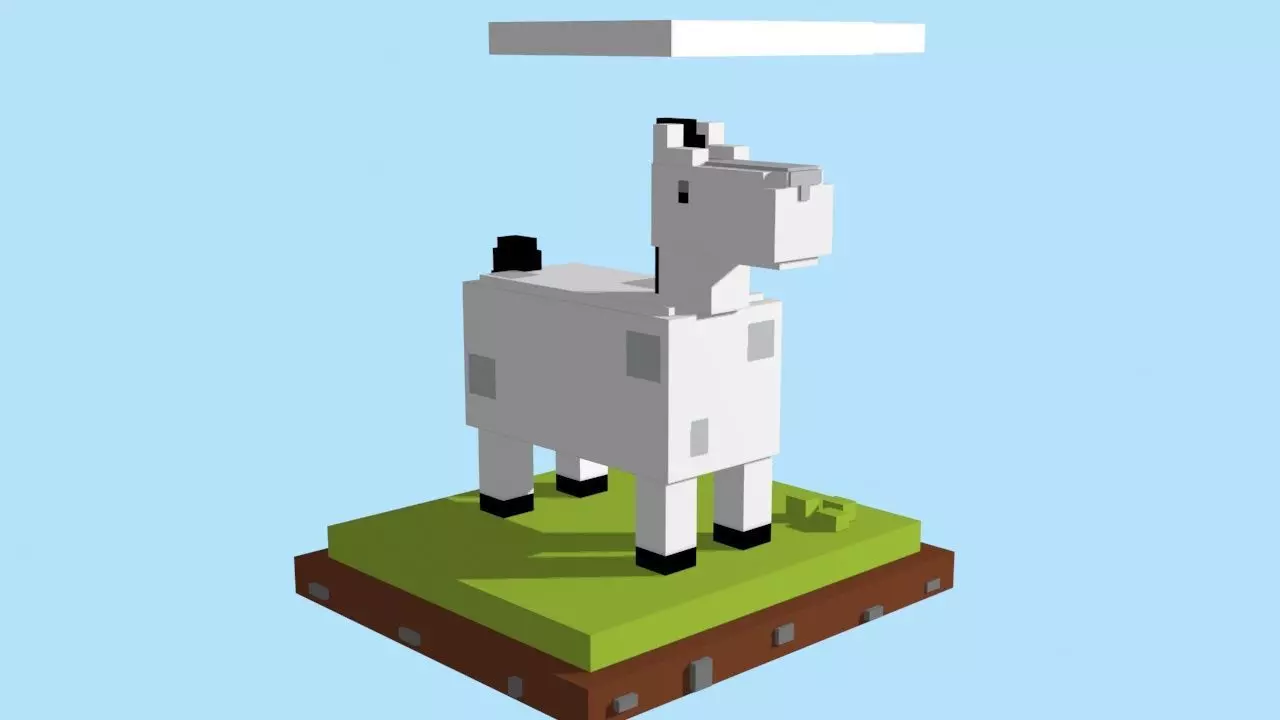 VOXEL HORSE - MODEL 2 Low-poly 3D model_0