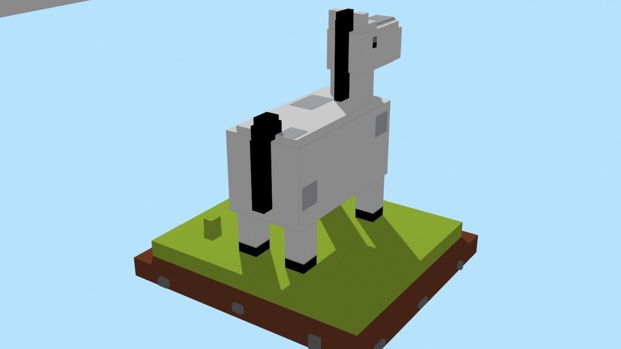 VOXEL HORSE - MODEL 2 Low-poly 3D model_4