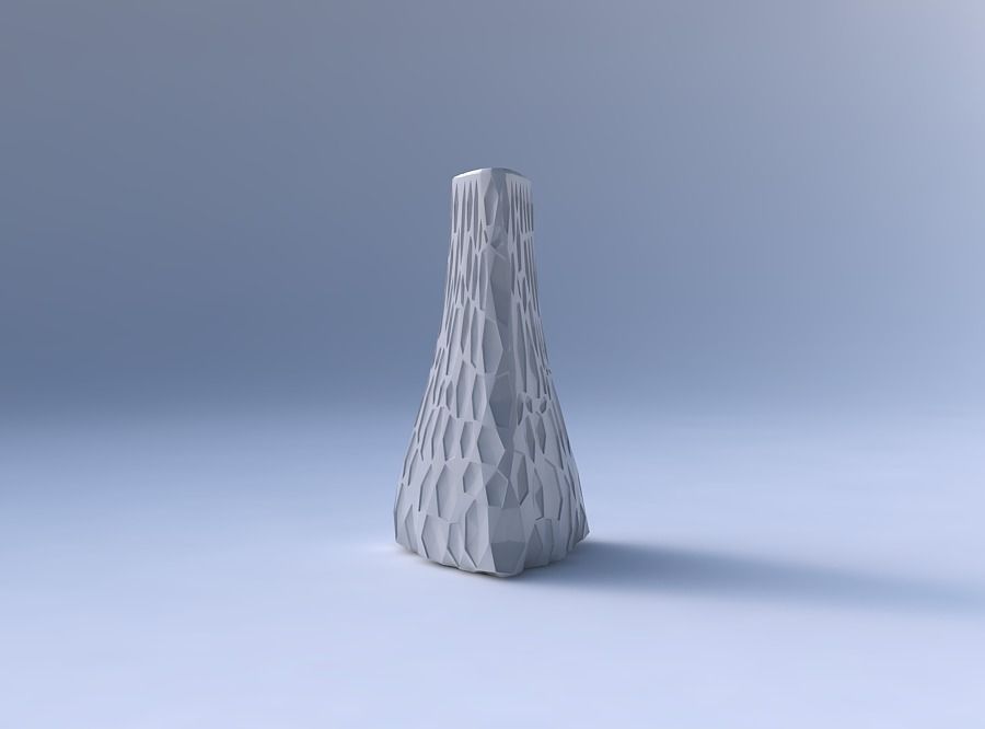 Vase grounded triangle with crystal dents 3D print model_4