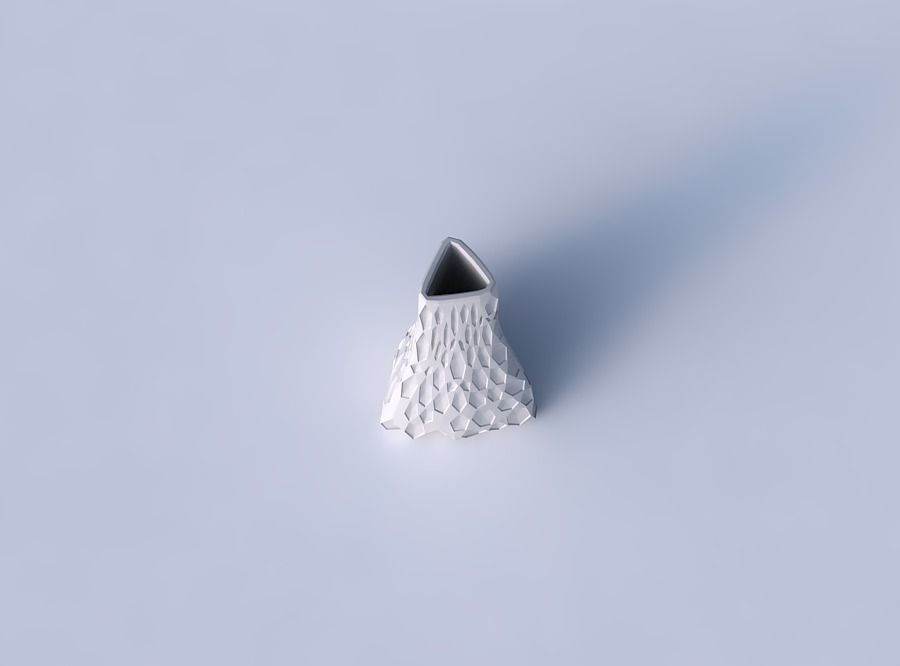 Vase grounded triangle with crystal dents 3D print model_2