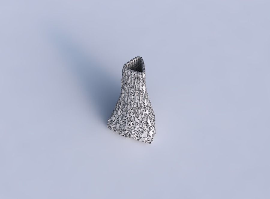 Vase grounded triangle with crystal dents 3D print model_6