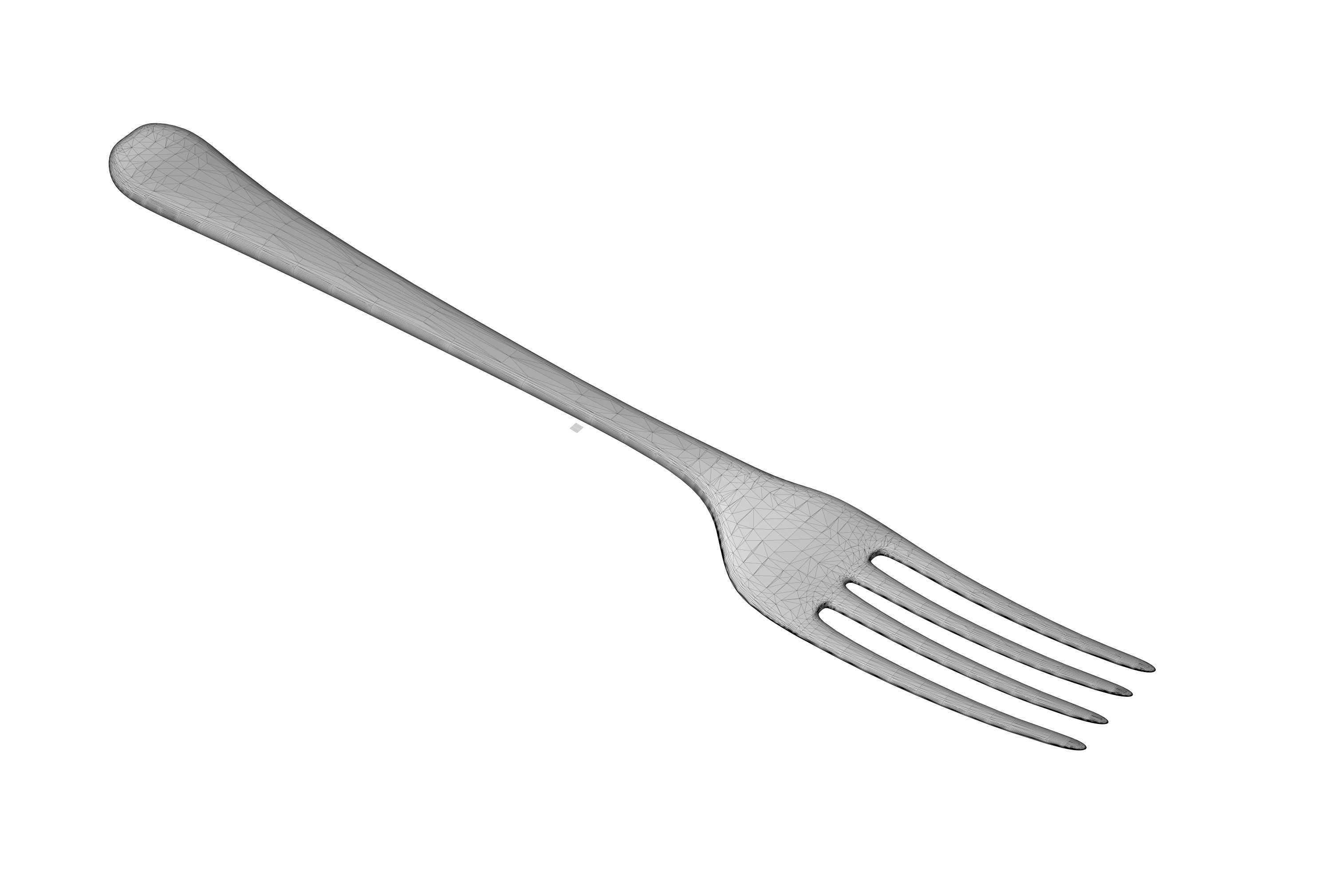 Metal fork  3D model_2