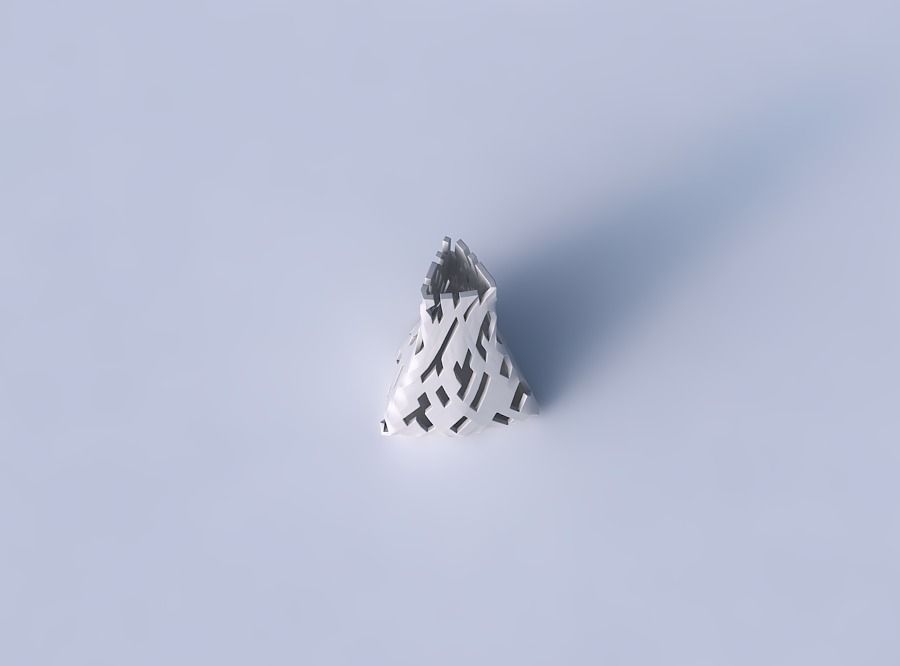 Vase grounded triangle with cuts 3D print model_2