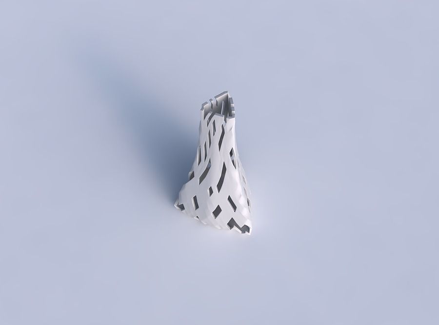Vase grounded triangle with cuts 3D print model_1
