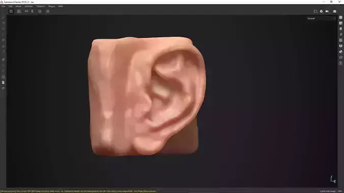 ear low poly and high poly PBR and ready for 3d print Low-poly 3D model