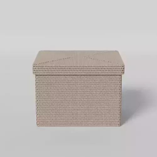 Rattan Basket with Lid and Cutout Handles