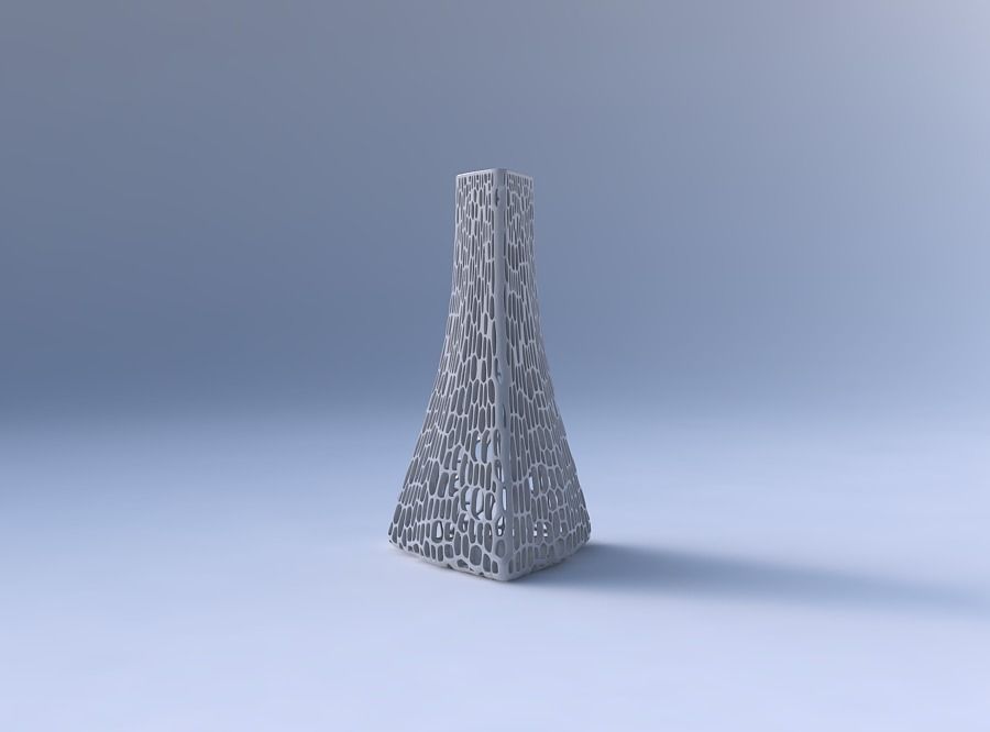 Vase grounded triangle with dense organic lattice 3 3D print model_4