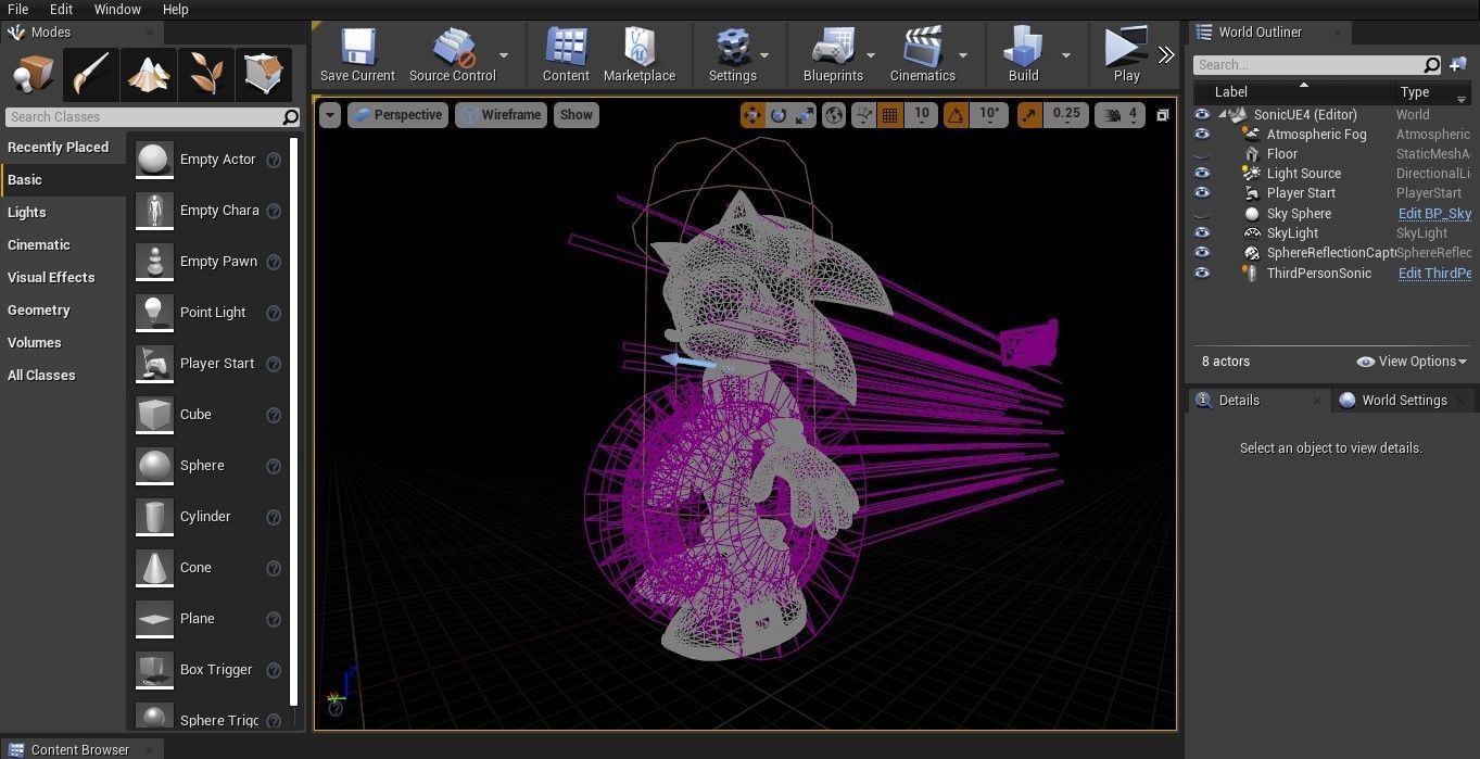 Sonic Animated Unreal Engine 4 Low-poly 3D model_3