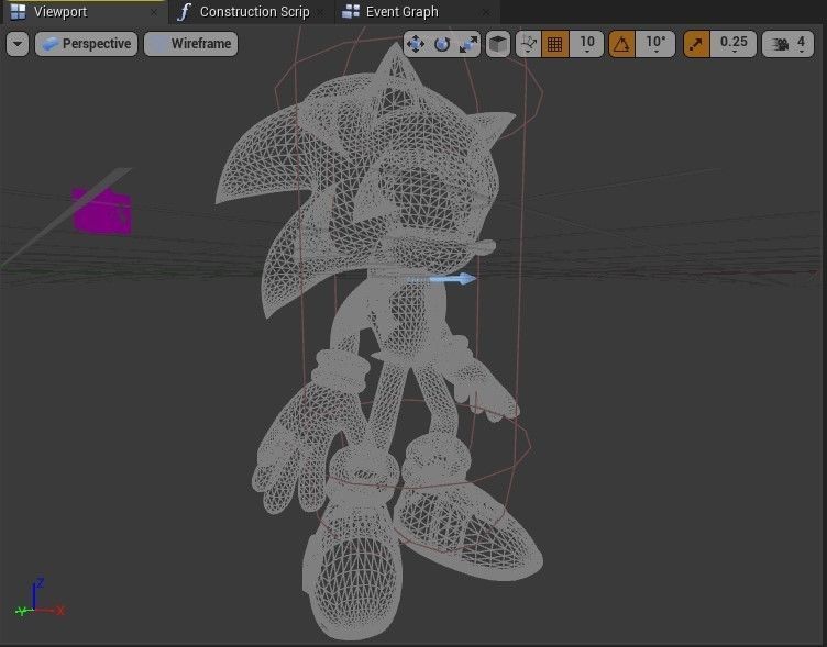 Sonic Animated Unreal Engine 4 Low-poly 3D model_4