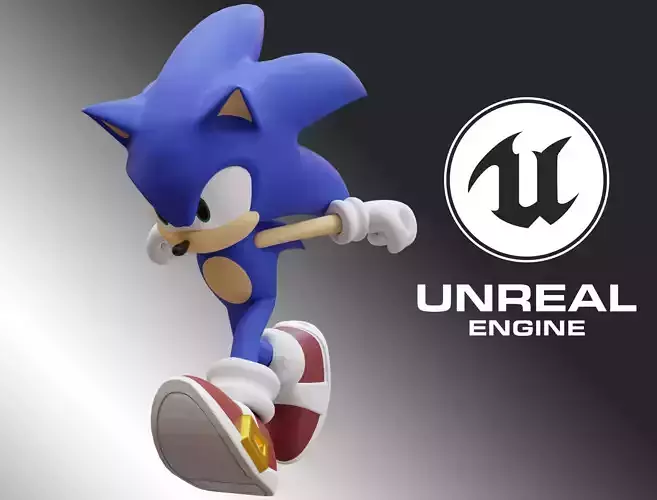 Sonic Animated Unreal Engine 4 Low-poly 3D model