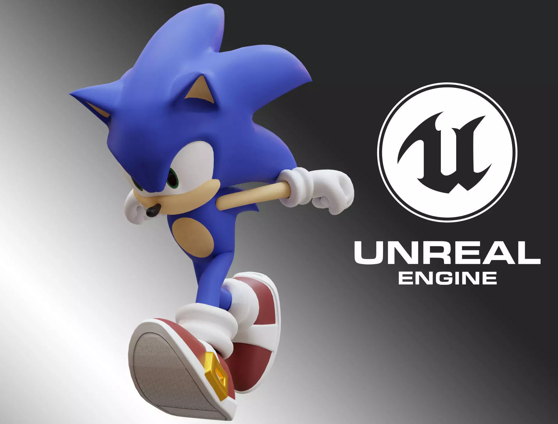 Sonic Animated Unreal Engine 4 Low-poly 3D model_0