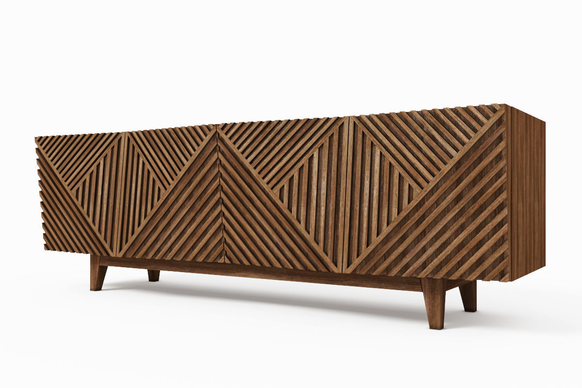 Credenza Table Low-poly 3D model_4
