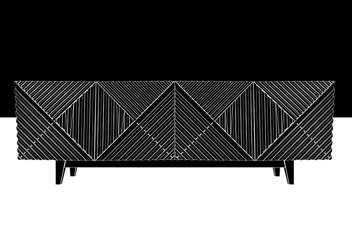 Credenza Table Low-poly 3D model_9