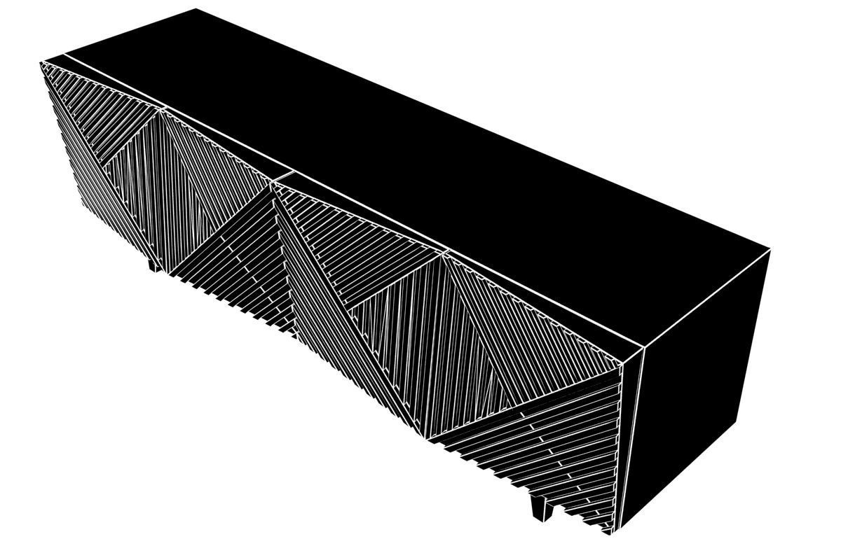 Credenza Table Low-poly 3D model_5