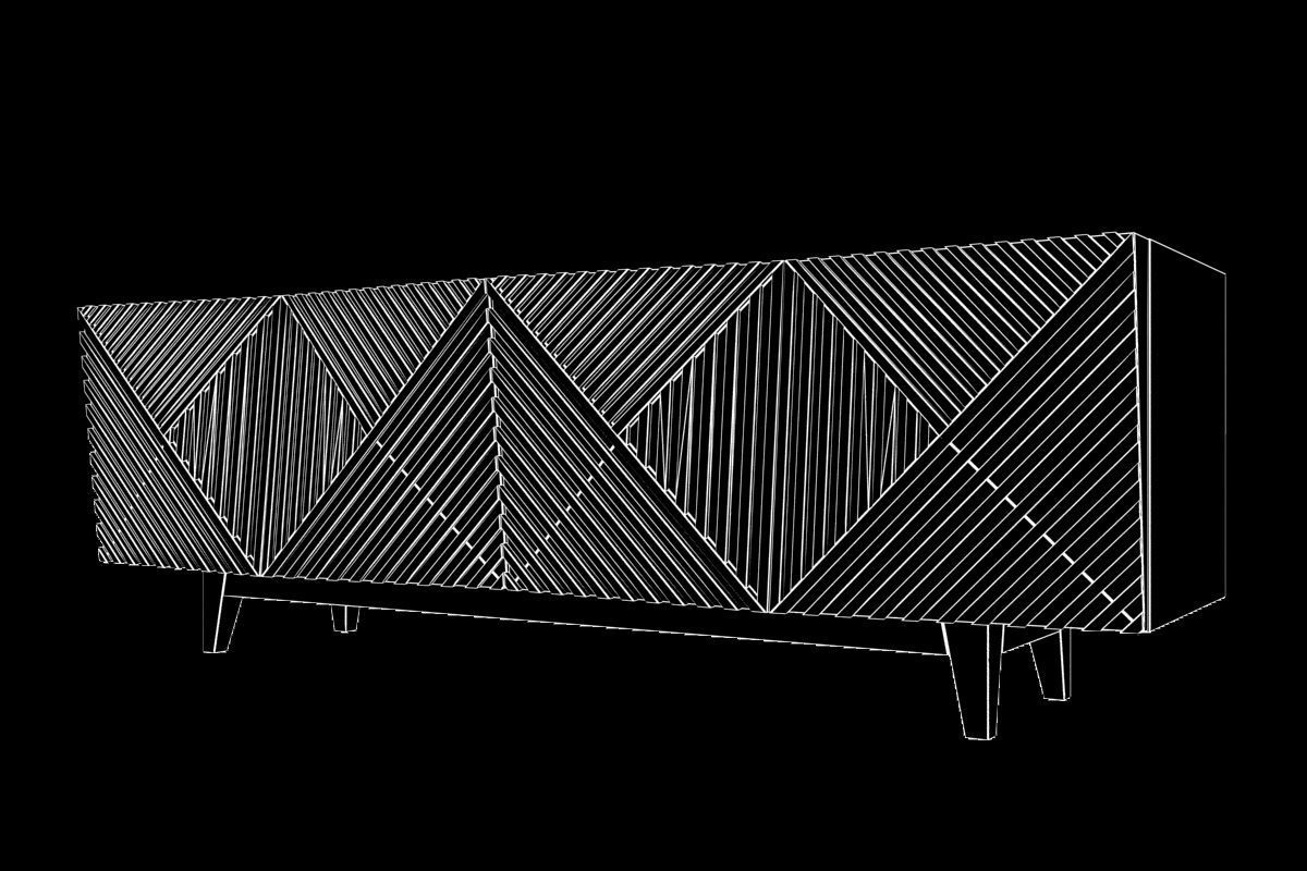 Credenza Table Low-poly 3D model_8