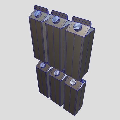 Juice Carton Pack Low-poly 3D model 6
