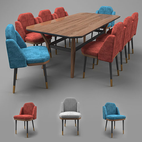 Soft dining table Free low-poly 3D model