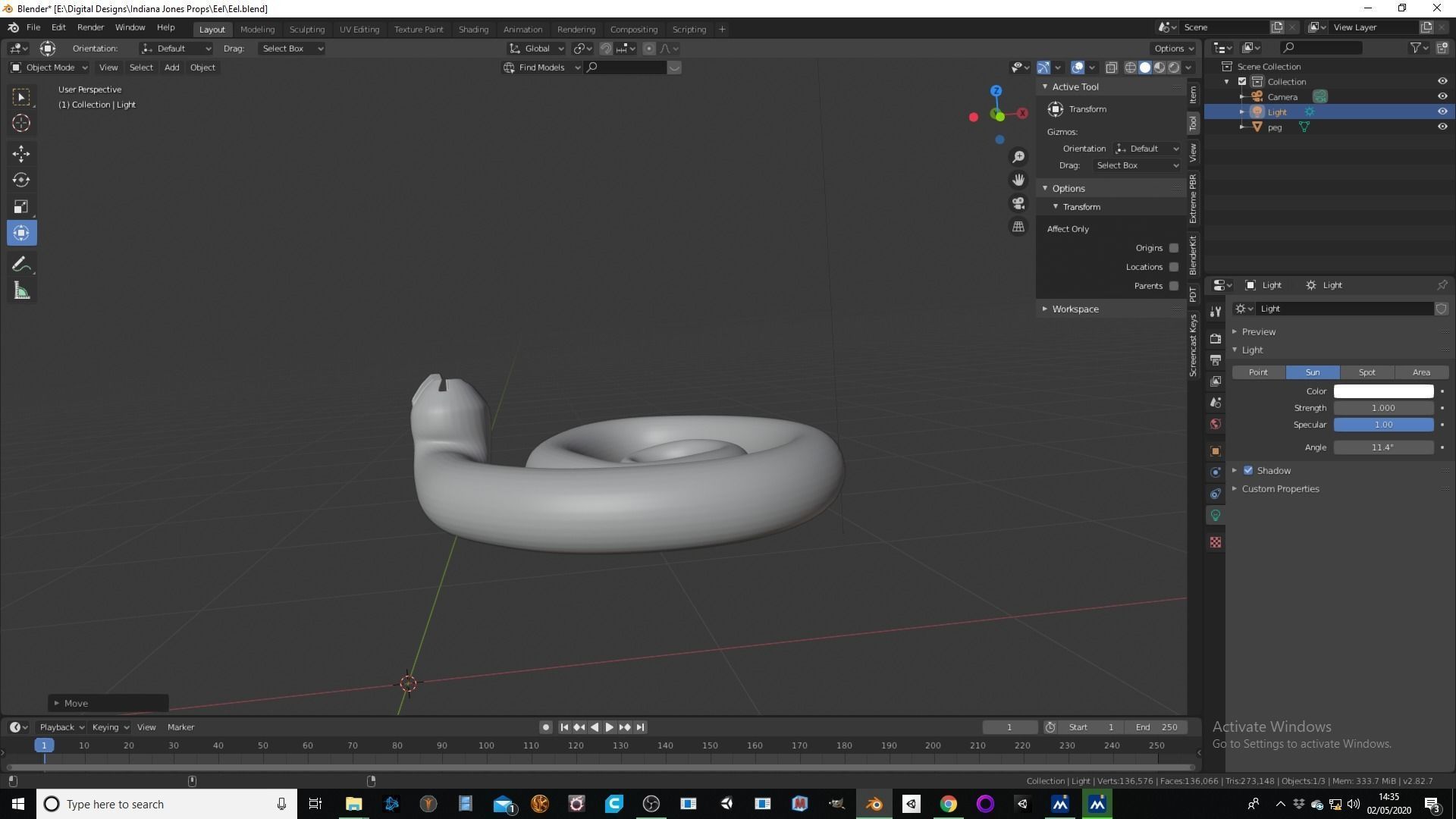 Eel figurine from Indiana Jones and the Fate of Atlantis 3D print model_1