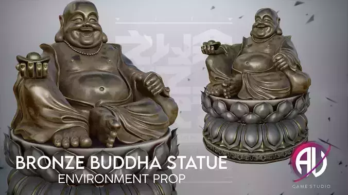 Gameready Buddha Statue Low-poly 3D model
